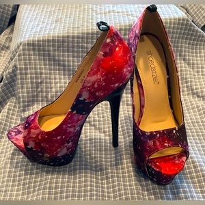 Women’s Shoedazzle Phaedra Galaxy Pattern Peep Toe Pumps, Size 6